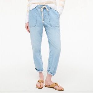 DENIM JOGGER PANT WITH ROPE TIE CLOSURE